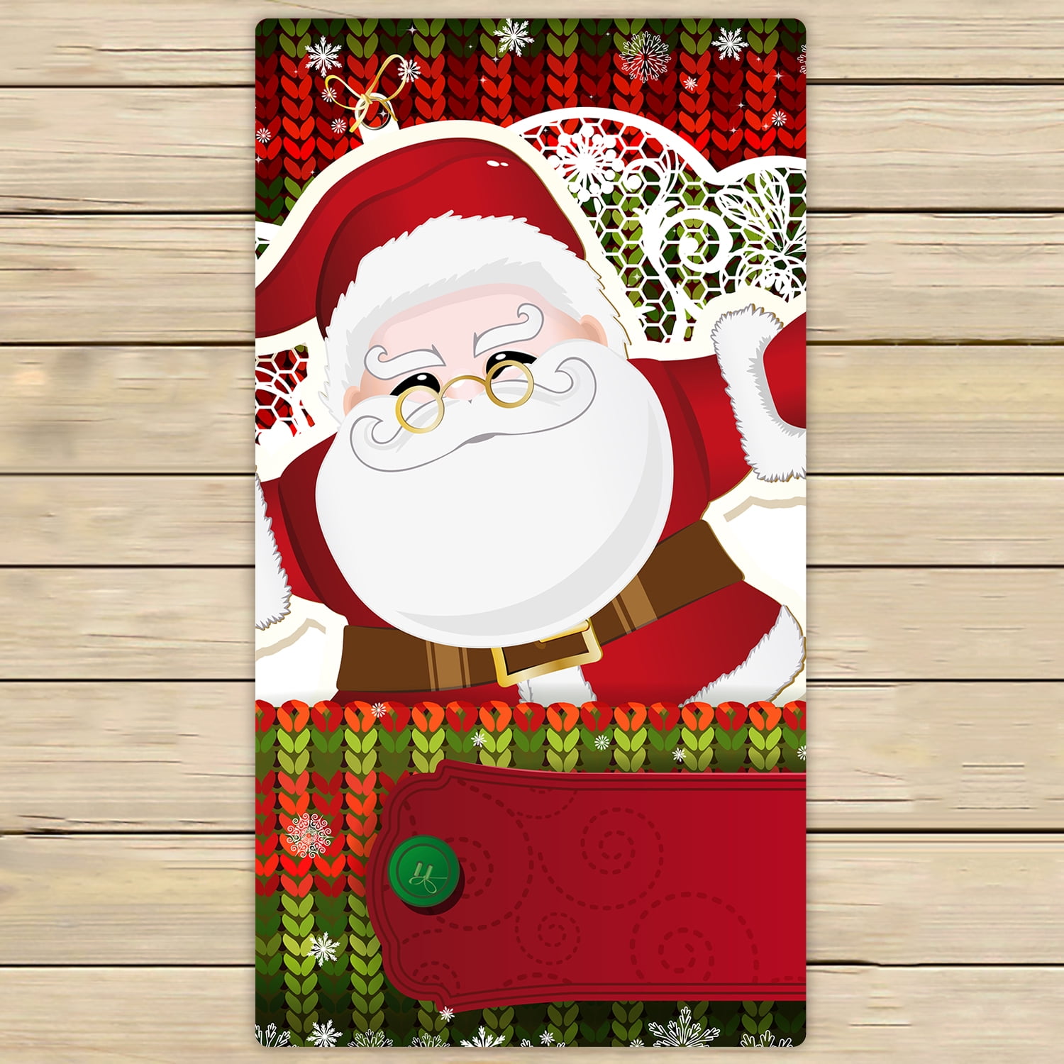 YKCG Red Christmas Santa Claus Winter Snowflakes Hand Towel Beach