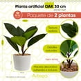 thumbnail image 2 of Planta artificial decorativa moderna con maceta Compacta Pack de 2 unidades Oak de 30cm de alto Artego para hogar sala comercio oficina, 2 of 9