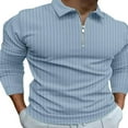 thumbnail image 1 of Stripe Print Men‘s Casual Ribbed Long Sleeve Tops with 1/4 Zipper, 1 of 2