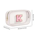 thumbnail image 3 of Almacenamiento PVC Bordida Bags Cosmetic Bolet Transparent Letter Bag () Rojo Blanco, 3 of 7