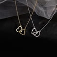 thumbnail image 3 of SAYOO Collar Femenino, Cadena de Clavícula de Color Sólido con Colgante de Corazón Doble para Novia Esposa, Dorado/Plata SAYOO Moda, 3 of 4