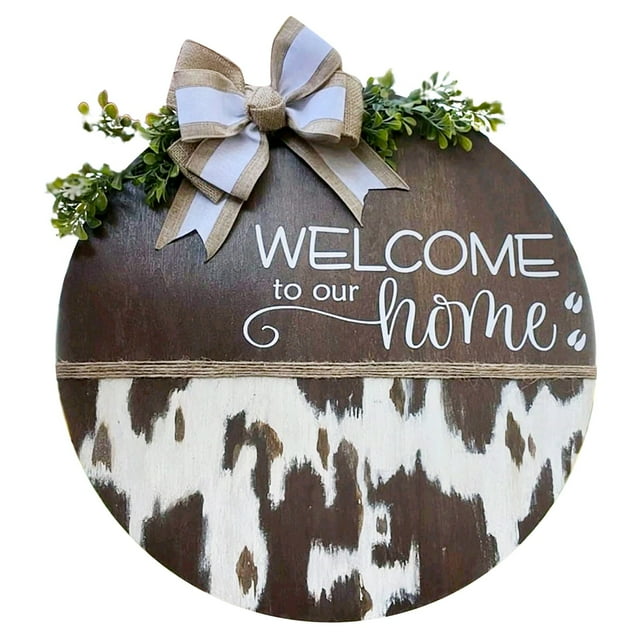 Front Door Decorative Signage, Tyeign Farm Door Hanger Cattle Welcome Numbers Home Decor Numbers Decorative Front Door Sign Decorative Door Signs for Home Hanging Decor Indoor, Door Sign Decor Black