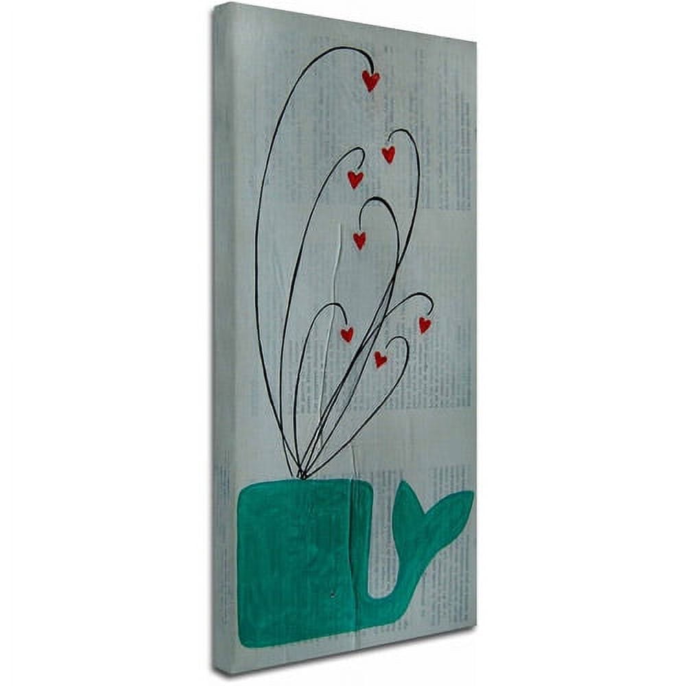 Trademark Fine Art "Whale Spouting Hearts" Canvas Art by Nicole Dietz