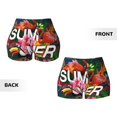 thumbnail image 3 of Rocae Summer Birds and Flowers for Women's Quick-Dry Running Shorts,Ladies Active Athletic Apparel Yoga Workout Gym Running Volleyball Spandex Shorts X-Large, 3 of 9