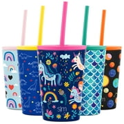 Simple Modern Kids Cup 12oz Classic Tumbler With Lid and Silicone Straw - Vacuum Insulated Stainless Steel Cups For Toddlers Girls And Boys Unicorn Rainbows