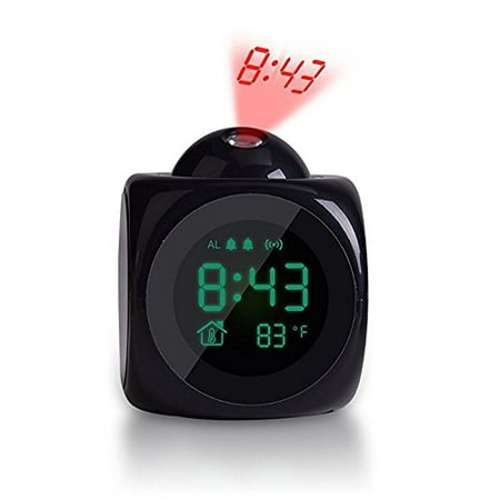 Multi-function Alarm Clock Digital LCD Voice Talking Function, LED Wall/Ceiling Projection, Bedside Alarm Clock with Talking Projection Time Temp Display Alarm Clock –