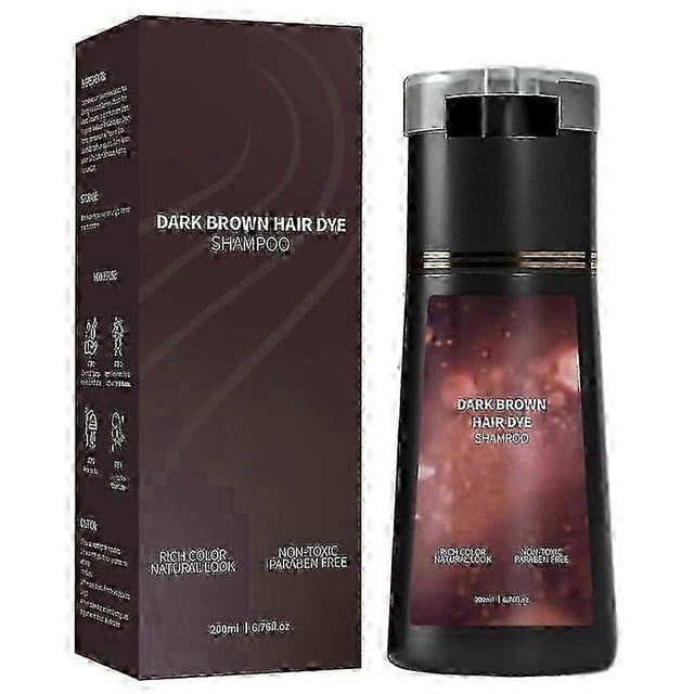 Hair Dye Shampoo, Instant 3 in 1 Hair Dye Shampoo, Long Lasting Natural Hair Color Shampoo for Gray Hair Coverage, Suitable for Women & Men