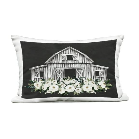 Stupell Industries Centered Floral Farmhouse Outdoor Printed Pillow design by Lettered and Lined, 14 x 7 x 20