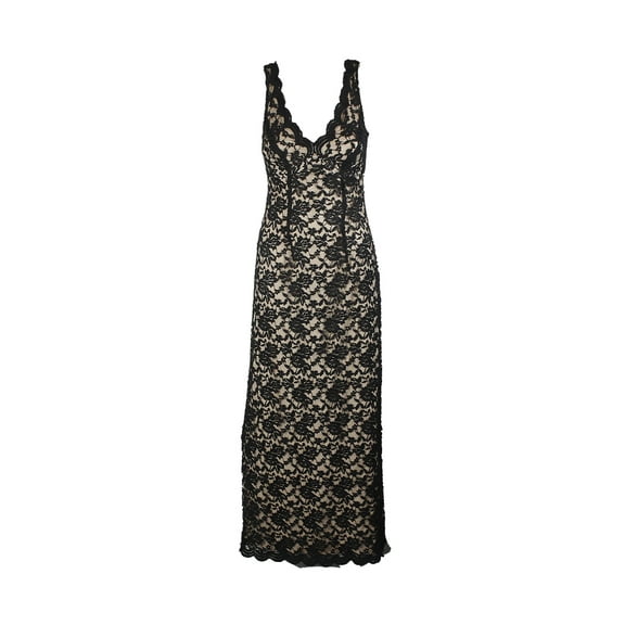 Connected Apparel Womens Black Lace Maxi Dress 6