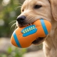 thumbnail image 4 of 4x2x2in Football Shape Latex Squeaky Dog Toy, Rubber Chew Toy for Small Medium Breed to Fetch And Toss, Easy to Clean After Play, Pet Toy for Home, 4 of 4