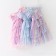 thumbnail image 5 of CONYUMN Toddler Girls Tulle Dresses Fly Sleeve Star Sequins Prints Tulle Dress Sleeveless Mesh Dance Party Dresses Girls Princess Tulle Dresses (Blue,140), 5 of 5