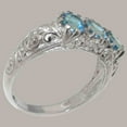 thumbnail image 3 of LBG British Made 14k White Gold ring with Natural Blue Topaz Womens Engagement Ring - 33 size options - Size 11, 3 of 7