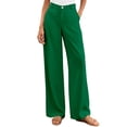 thumbnail image 3 of Women Wide Leg Pants High Waisted Spring Business Casual Outfits Trousers Palazzo Pants Pockets Green XL, 3 of 9