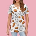 thumbnail image 2 of Easter Shirts for Women Rabbit Bunny Egg Short Sleeve Casual Graphic Tee V Neck Bunny Egg Print Cute Pattern Blouse White XL, 2 of 4