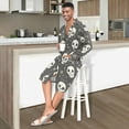 thumbnail image 4 of Dailycode Men Robe Lightweight Soft Bathrobes Kimono Nightgown Cute Skull with Star, 4 of 6