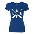 thumbnail image 2 of Wild Bobby, Lake Cross Paddles, Women Slim Fit Junior Tee, Royal, Small, 2 of 4
