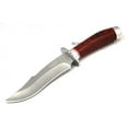 thumbnail image 3 of 10" STAINLESS STEEL WOOD HANDLE HUNTING KNIFE Survival Skinning Bowie Fishing Fixed Blade, 3 of 4