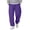 Purple, variant on Leidass Mens Fleece Lined Jogger Sweatpants Elastic Drawstring Waist Cuffed Ankle Solid Casual Athletic Pants with Side Pockets Beige L