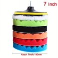 thumbnail image 2 of 8PCS 7 Inch Buffing Polishing Pads Kit 5pcs Polishing Sponge 1 pc Wool Pad 5 x Polishing Pads 1 x Adhesive Backer Pad with handle Waxing Buffing Pad Kit for Car, 2 of 7