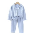 thumbnail image 3 of Godderr 2PCS Kids Boys Girls Velvet Pajamas 2-Piece Set for Toddler Fall Winter Long-Sleeved Sleepwear Outfit for Teenagers Boys Girls Lapel Loungewear 1-16T, 3 of 8
