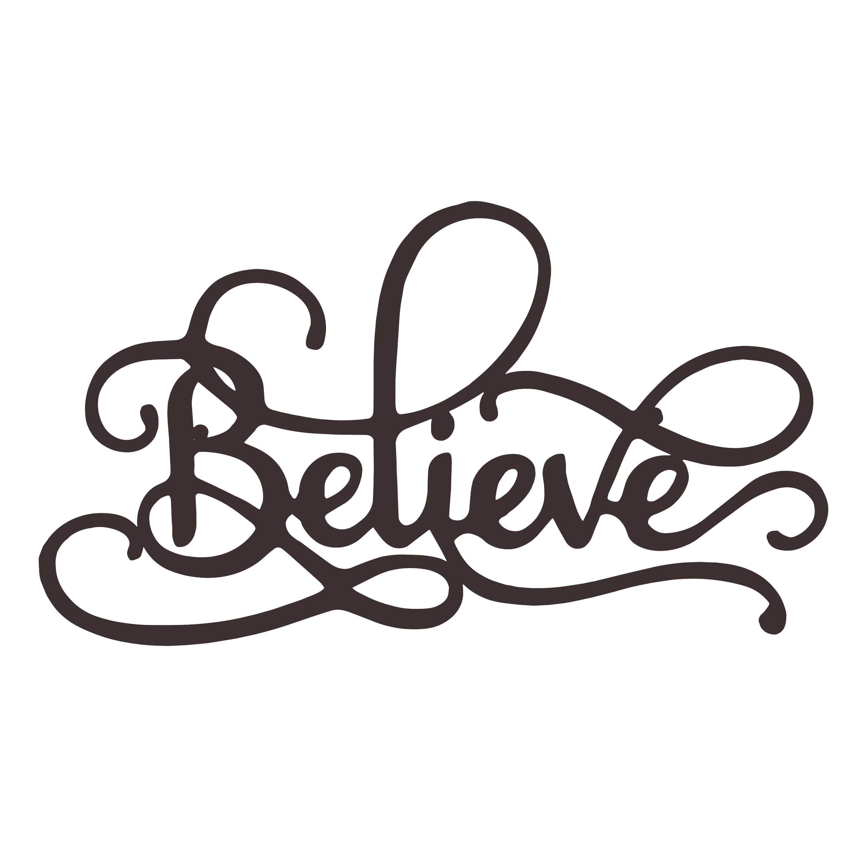 Metal Cutout- Believe Decorative Wall Sign-3D Word Art Home Accent Decor-Perfect for Modern Rustic or Vintage Farmhouse Style by Lavish Home
