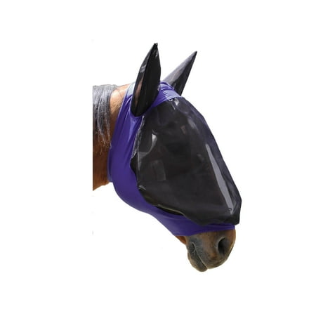 Derby Extra Comfort Lycra Grip Horse Fly Mask with Ears-Purple / Full