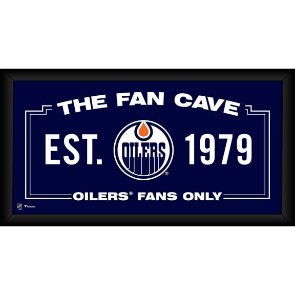 Edmonton Oilers Framed 10" x 20" Fan Cave Collage
