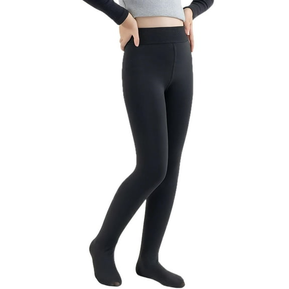 Otqutp Teen Girls Opaque Yoga Dance Tights Fleece Thermal Seamless School Pantyhose Footed Leggings Kids Winter Stocking