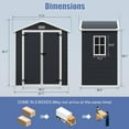 thumbnail image 5 of 6' x 4' Outdoor Plastic Storage Shed, Garden Shed for Tools, Trash Can, Storage Shed with Lockable Doors, for Backyard, Patio, Lawn, D7497, 5 of 9