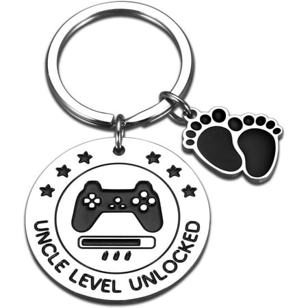 New Uncle Gifts-Keychain Gifts for New Uncle Frist Time Uncle Gifts for Brother Stocking Stuffers for Men Uncle to be Gifts for Man Funny Key Chains Gifts for Him Best Uncle Gift Uncle Level Unlocked