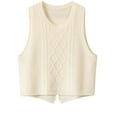 thumbnail image 2 of Women's Solid Color Round Neck Sleeveless Blouse Tank Top Tops Shirts Pullover V Neckline Loose Fit Casual Daily Wear Soft Lightweight Breathable Professional Desk | CSEONE,White Free Size, 2 of 8