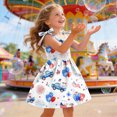 thumbnail image 5 of TOWED22 Toddler Girls 4th of July Dress Girls American Flag Outfit Kids Patriotic Independence Memorial Day Dress(White,4-5 Y), 5 of 5