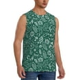thumbnail image 2 of Uemuo Green Christmas Pattern Men's Sleeveless T-Shirt,Muscle Athletic Tank Top, Moisture-wicking Quick-dry Breathable Classic Tee Top for Gym Run Outdoor Sports-Small, 2 of 8