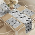 thumbnail image 2 of Ambesonne Kangaroo Table Runner & Placemats, Seashell Built in Animals, Placemat 4 pcs + Runner 12"x72", Pale Grey Black, 2 of 2