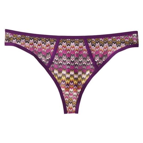 MISSONI for TARGET Mesh THONG Iconic ZIGZAG Multicolor SHEER ( XS )