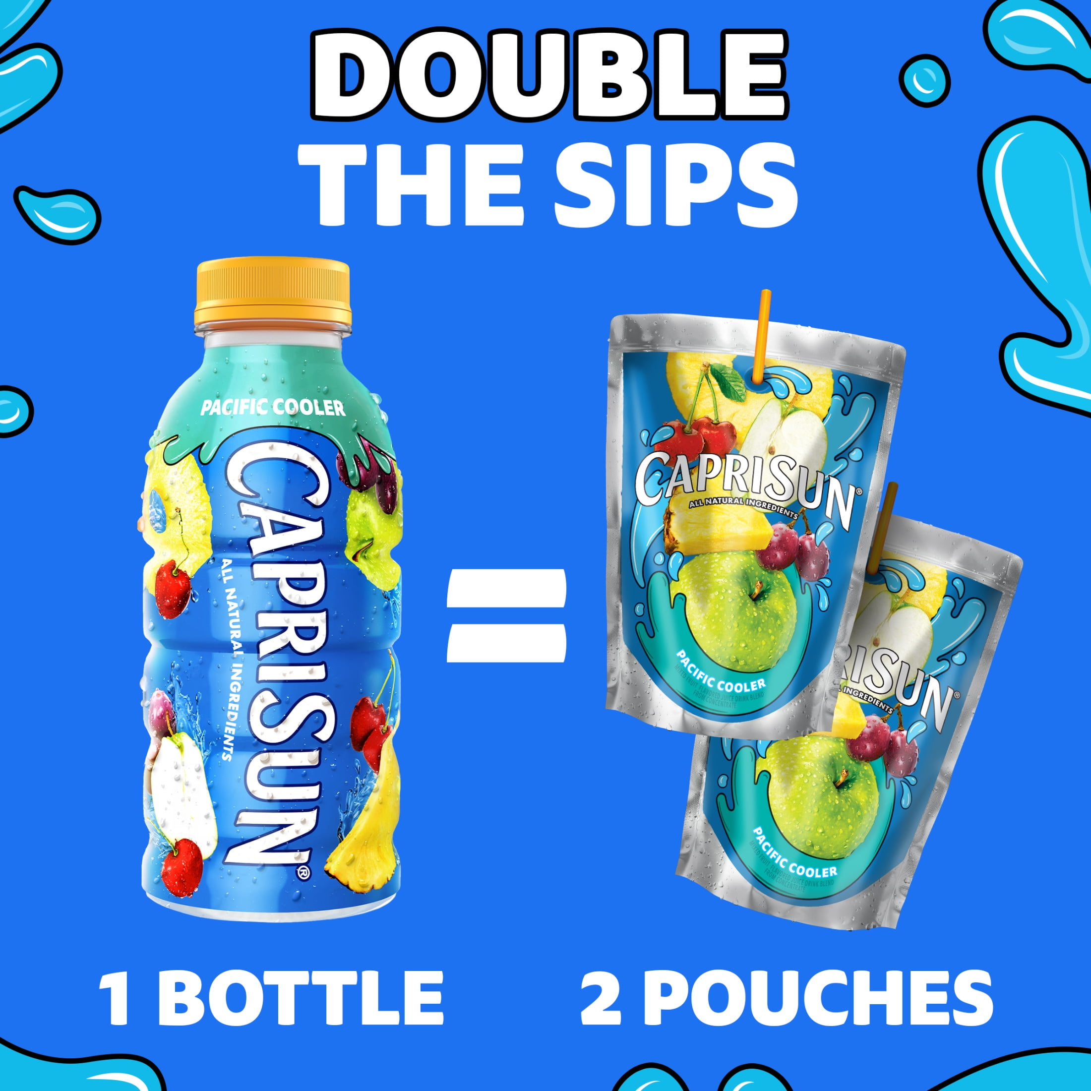 Capri Sun Pacific Cooler Mixed Fruit Flavored Juice Drink Blend from concentrate, 12 oz Bottle