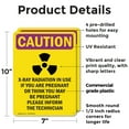 thumbnail image 2 of (2 Pack) X-Ray Radiation In With Symbol OSHA Caution Radiation Sign 7 Inch X 10 Inch Plastic Sign, Weather Resistant, UV Protected for Workplace, Business, and Construction Site, Made, 2 of 8