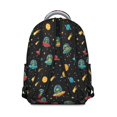 thumbnail image 3 of Alien and Meteor Black Pattern Backpack for School, Cute School Bag with Adjustable Shoulder Straps and Padded Back, 15.3"x11"x7.1", 3 of 5