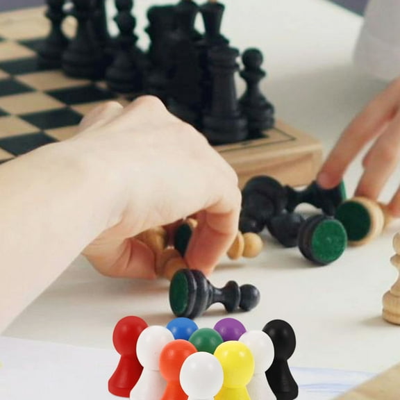 IDEANATEGRATE 10Pcs Chess Pieces in White Design Construction for 1.26X0.79X0.79in