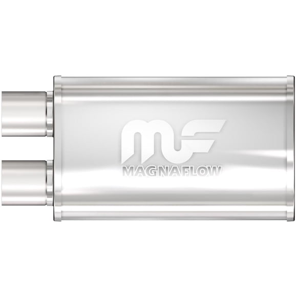 Magnaflow Silencieux d'Échappement Performance 14210 Entrée Déportée Simple 2-1/2 Pouces; Sortie Déportée Simple 2-1/2 Pouces; Corps 14 Pouces/17 Pouces Longueur Totale