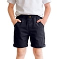 thumbnail image 2 of HAOTAGS School Uniform Shorts for Boys(2–8) Mid-Length Solid Casual Summer Soft Cotton Shorts With Functional Front Pockets Navy Size 5-6 Years, 2 of 9