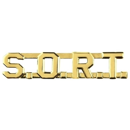 Hero's Pride S.O.R.T. Die Struck Letters, Gold Finish, 3/8" High, Pair with Clutch Backs