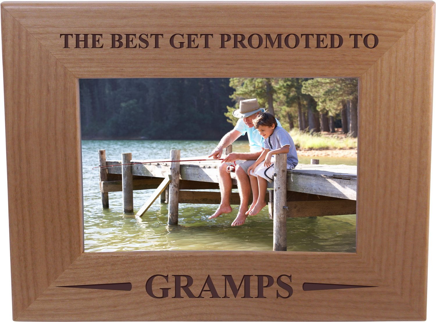 The Best Dads Get Promoted To Grandad Photo Frame 6" X 4" Rustic Home Decor Chic 