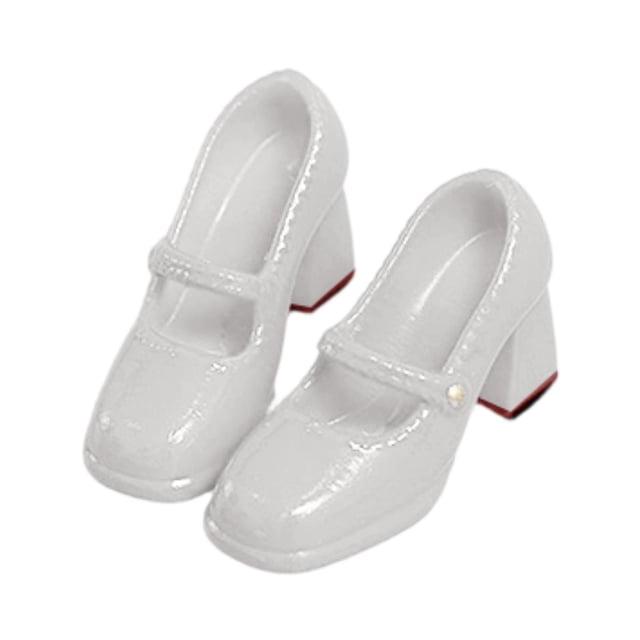 arctrm 1/12 Chaussures de Figurine Articulée Accessoires de Costume de Poupée Accessoires Photo Décontractés Robe Femme Blanc