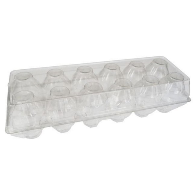 Standard Cell 12-Egg Clear Plastic Tri-Fold Carton 35