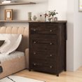 thumbnail image 4 of Gymax Commode à 4 Tiroirs 43,5'' Armoire de Rangement Commode Organisateur de Vêtements Chambre à Coucher Marron, 4 of 10