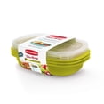 thumbnail image 3 of (2 pack) Rubbermaid TakeAlongs On the Go Food Storage and Meal Prep Containers, 3.7 Cup Divided Rectangle, 3-Pack, Teal Splash/Marine Blue (Colors May Vary), 3 of 9