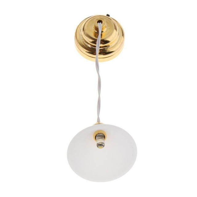 TISHITA 1/12 Dollhouse Miniature Fruniture Mini Ceiling Lamp Tiny House White Warm Light