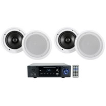 Rockville BLUAMP 150 Home Stereo Bluetooth Receiver   (4) 8" Ceiling Speakers