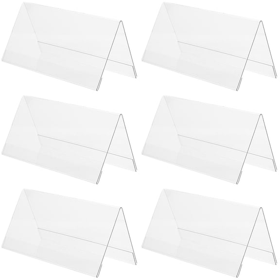 Phlegsive Acrylic Desk Name Plate Sign 6pcs Clear Rectangle Panel Blank for Office Decors